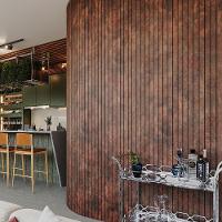 Painel Ripado Eva Laminado Autocolante 10cm Urban Plus Metro M² Corten Com Textura Amadeirado - 2