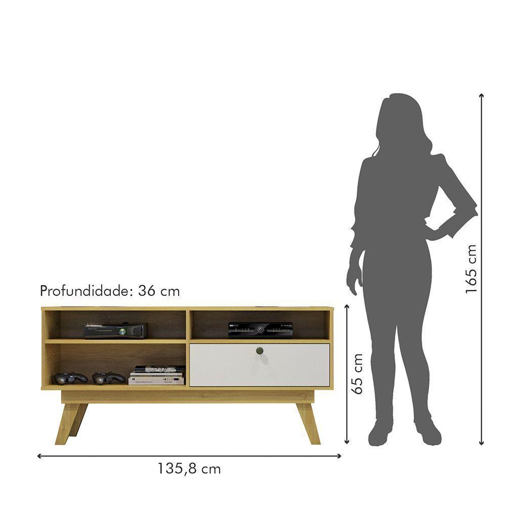 Rack Para Tv Até 50 Polegadas 1 Porta Houston Valdemóveis Cinamomo/off White - 7