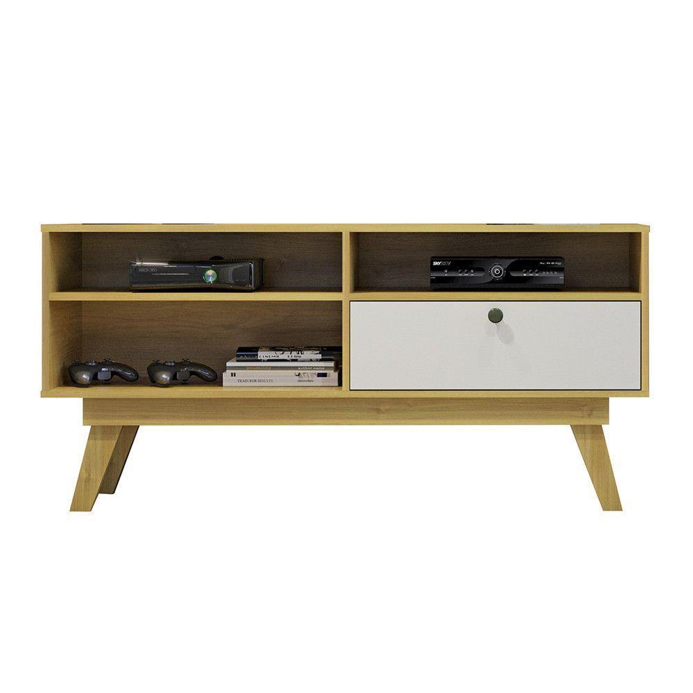 Rack Para Tv Até 50 Polegadas 1 Porta Houston Valdemóveis Cinamomo/off White - 8