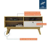 Rack Para Tv Até 50 Polegadas 1 Porta Houston Valdemóveis Cinamomo/off White