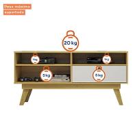 Rack Para Tv Até 50 Polegadas 1 Porta Houston Valdemóveis Cinamomo/off White - 6