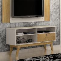 Rack Para Tv Até 50 Polegadas 1 Porta Houston Valdemóveis Off White/cinamomo - 1