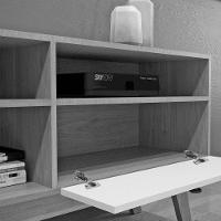 Rack Para Tv Até 50 Polegadas 1 Porta Houston Valdemóveis Off White/cinamomo - 3