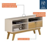 Rack Para Tv Até 50 Polegadas 1 Porta Houston Valdemóveis Off White/cinamomo - 5