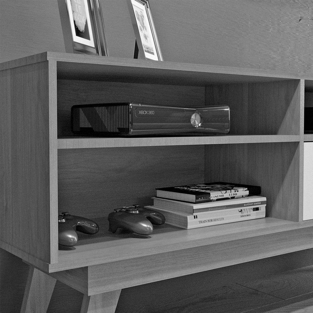 Rack Para Tv Até 50 Polegadas 1 Porta Houston Valdemóveis Chocolate/off White - 2