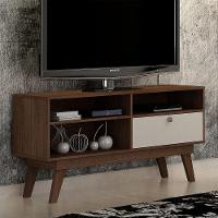 Rack Para Tv Até 50 Polegadas 1 Porta Houston Valdemóveis Chocolate/off White - 1