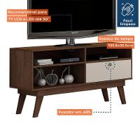 Rack Para Tv Até 50 Polegadas 1 Porta Houston Valdemóveis Chocolate/off White