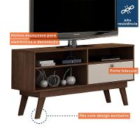Rack Para Tv Até 50 Polegadas 1 Porta Houston Valdemóveis Chocolate/off White - 5