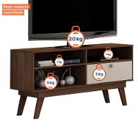 Rack Para Tv Até 50 Polegadas 1 Porta Houston Valdemóveis Chocolate/off White - 6