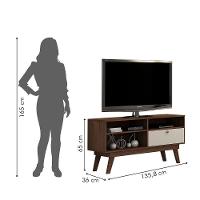Rack Para Tv Até 50 Polegadas 1 Porta Houston Valdemóveis Chocolate/off White - 7