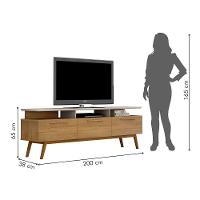 Rack Para Tv Até 70 Polegadas 1 Porta São Paulo Valdemóveis Cinamomo/off White - 3