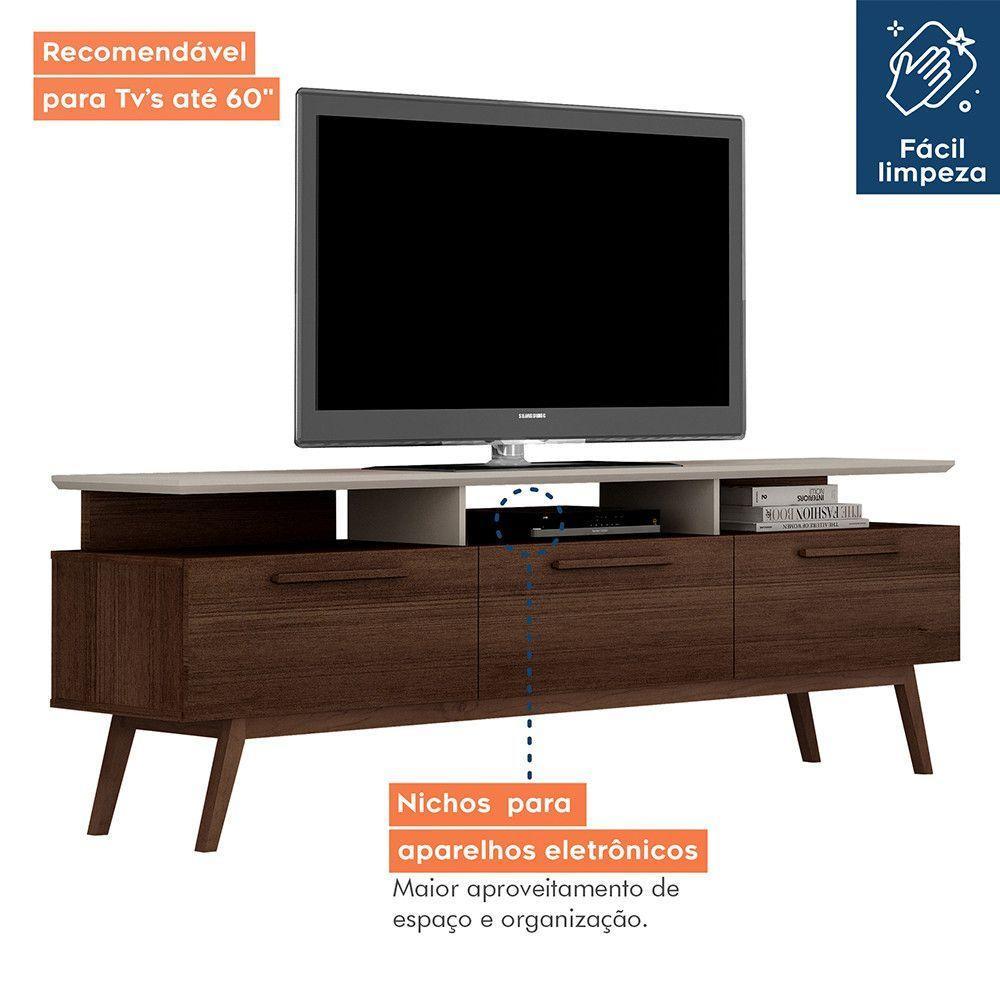 Rack Para Tv Até 70 Polegadas 1 Porta São Paulo Valdemóveis Chocolate/off White - 2