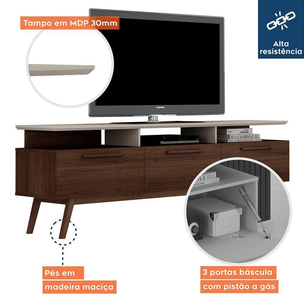 Rack Para Tv Até 70 Polegadas 1 Porta São Paulo Valdemóveis Chocolate/off White - 4