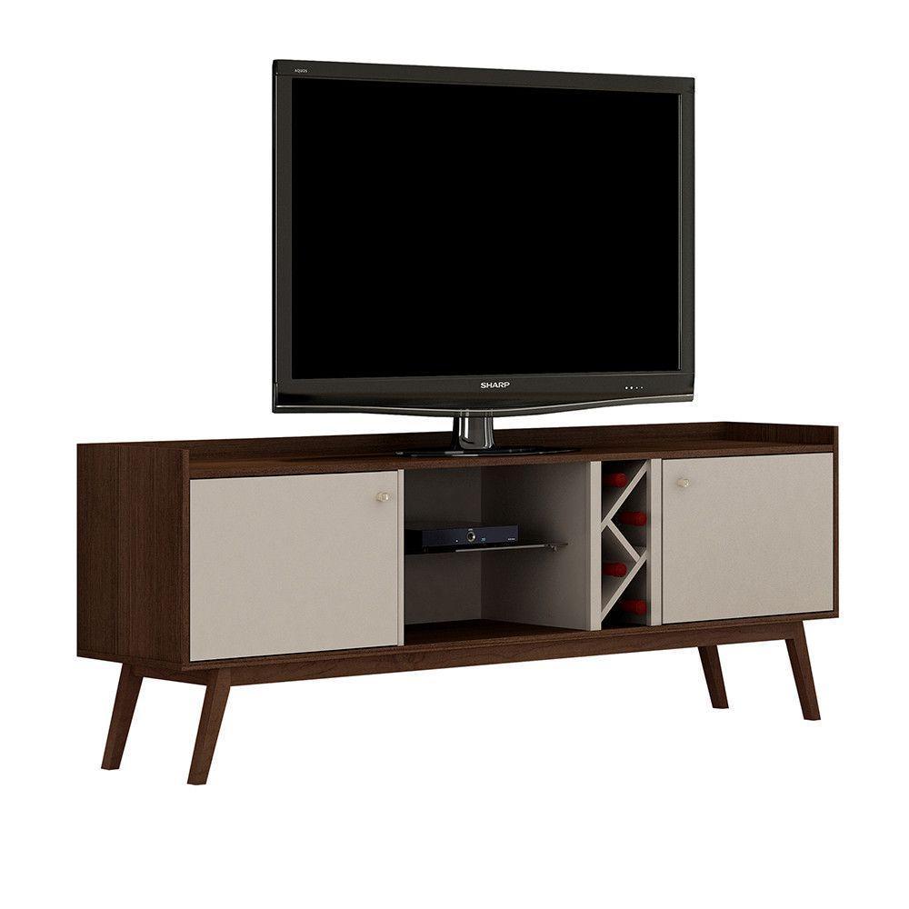 Rack Para Tv Até 60 Polegadas 2 Porta Rio De Janeiro Valdemóveis Chocolate/off White - 4