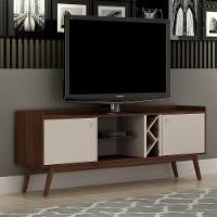 Rack Para Tv Até 60 Polegadas 2 Porta Rio De Janeiro Valdemóveis Chocolate/off White - 1