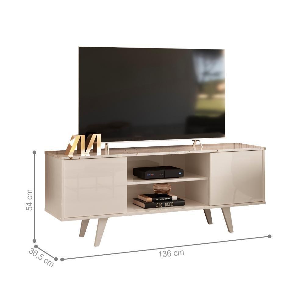 Rack Para Tvs Até 55 Polegadas Tibet Calacata Off-white - 2