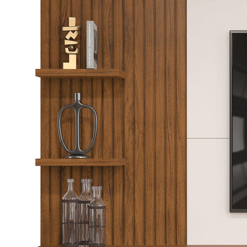 Painel Para Tv Até 60" Polegadas Bento Cor Freijó Off White Dj Móveis - 4