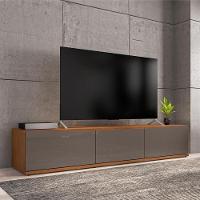 Rack Para Tv Mônaco Com Gaveta Cinza Perola Noce - 1