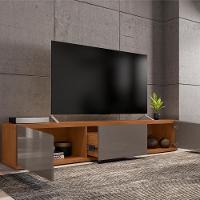 Rack Para Tv Mônaco Com Gaveta Cinza Perola Noce - 3