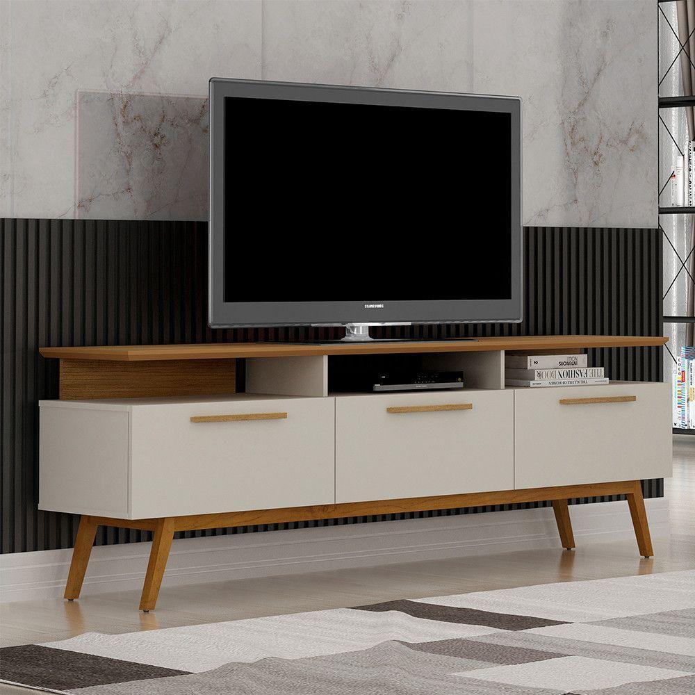 Rack Para Tv Até 70 Polegadas 1 Porta São Paulo Valdemóveis Off White/cinamomo - 1