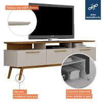 Rack Para Tv Até 70 Polegadas 1 Porta São Paulo Valdemóveis Off White/cinamomo - 2