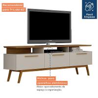 Rack Para Tv Até 70 Polegadas 1 Porta São Paulo Valdemóveis Off White/cinamomo - 3