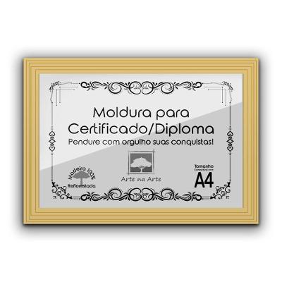 1 Certificado/Diploma A4 Com Tela De Acetato E Mdf Titulo Moldura Marfim