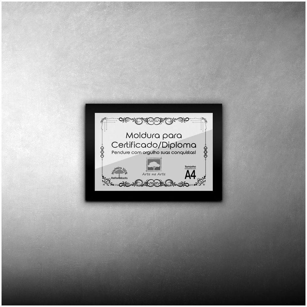 1 Certificado/Diploma A4 Com Tela De Acetato E Mdf Titulo Moldura Preta - 9
