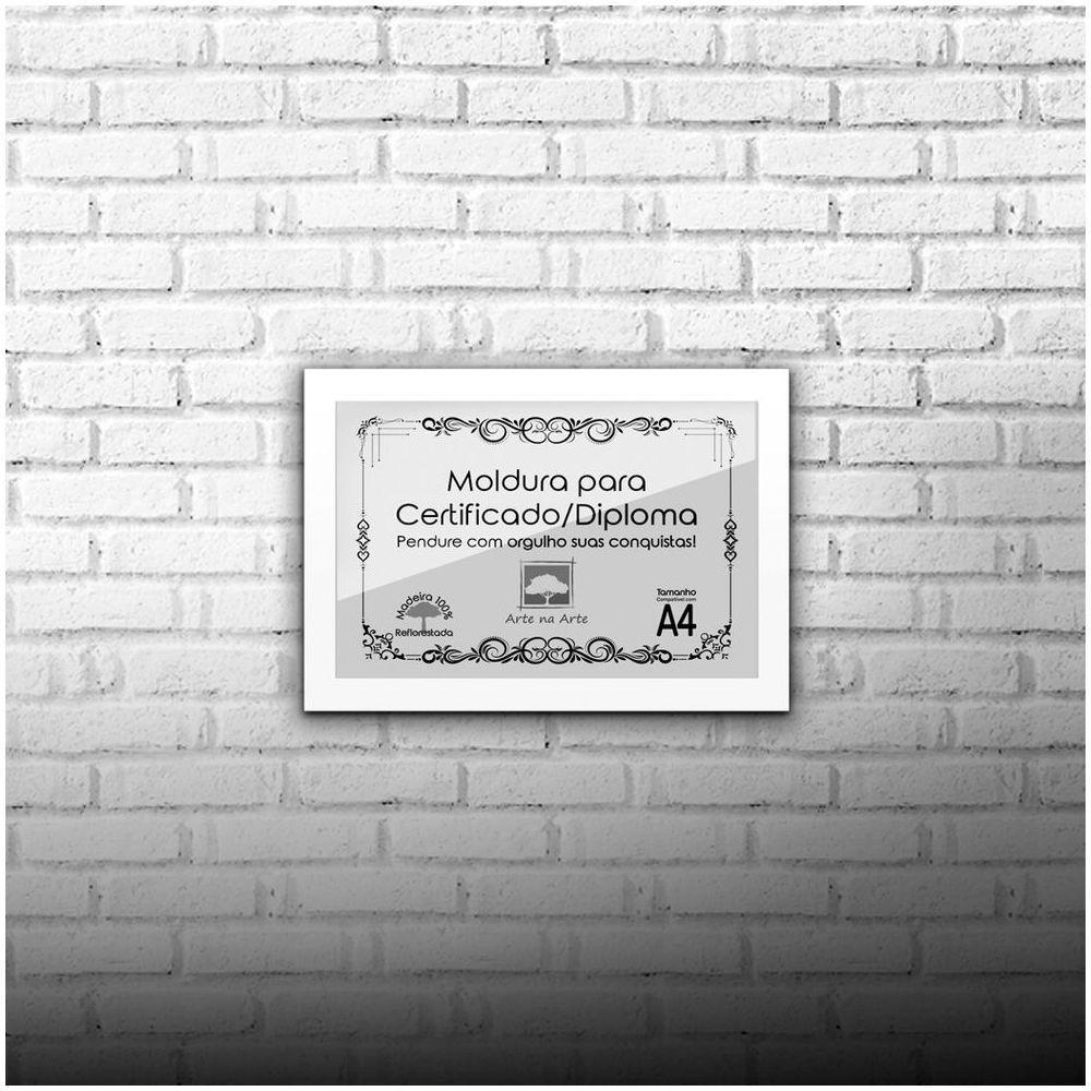 Kit 3 Certificados/Diplomas A4 Com Tela De Acetato E Mdf Titulo Moldura Branca - 8