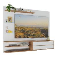 Painel Com Suporte Para Tv Até 65 Polegadas 1 Porta E Prateleiras Multimóveis Mp1073 Branco/rustic Branco/rustic - 1