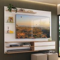 Painel Com Suporte Para Tv Até 65 Polegadas 1 Porta E Prateleiras Multimóveis Mp1073 Branco/rustic Branco/rustic - 2