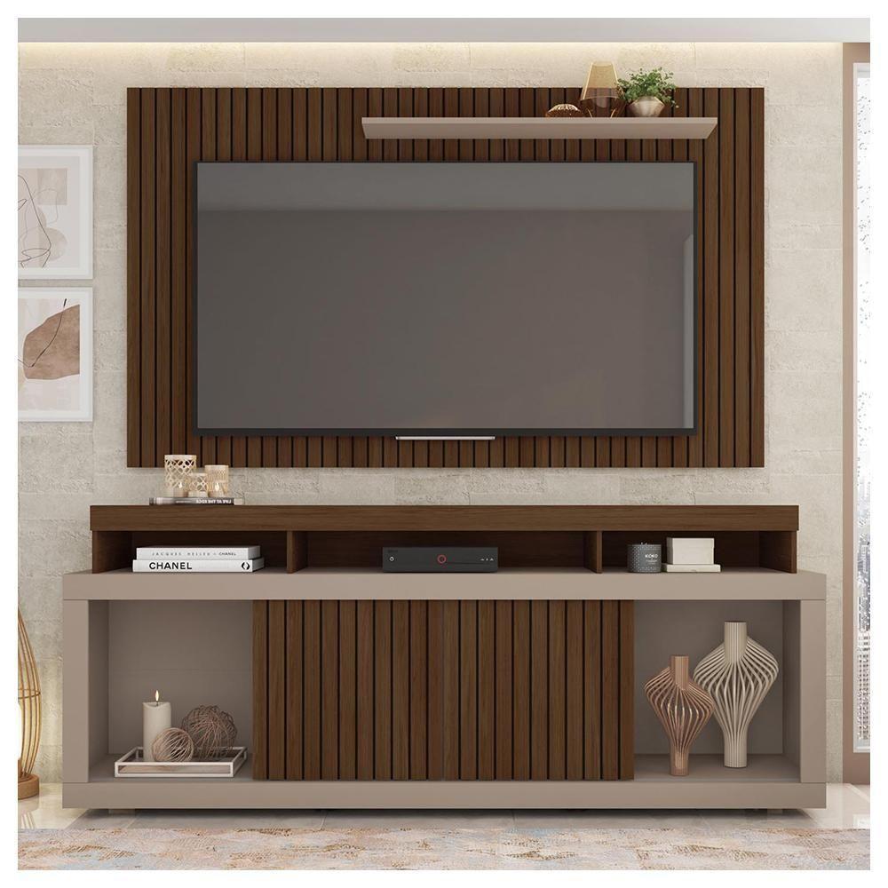 Rack Com Painel Para Tv Até 65 Polegadas Marrom Life Caemmun - 6