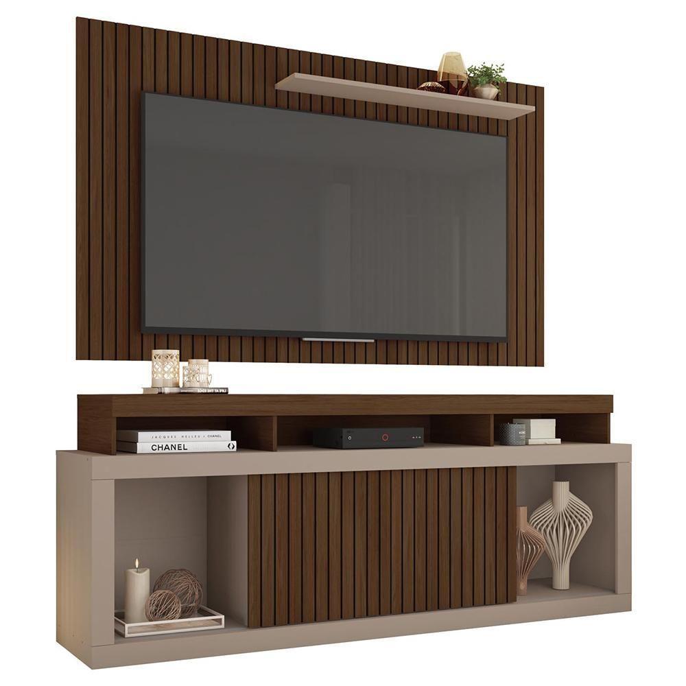 Rack Com Painel Para Tv Até 65 Polegadas Marrom Life Caemmun - 7