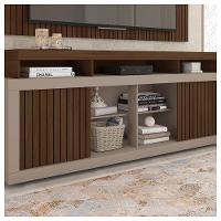 Rack Com Painel Para Tv Até 65 Polegadas Marrom Life Caemmun