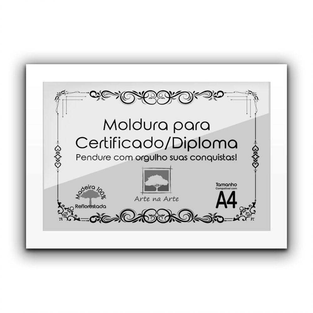 Kit 5 Certificados/Diplomas A4 Com Tela De Acetato E Mdf Titulo Moldura Branca - 5
