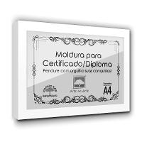 Kit 5 Certificados/Diplomas A4 Com Tela De Acetato E Mdf Titulo Moldura Branca
