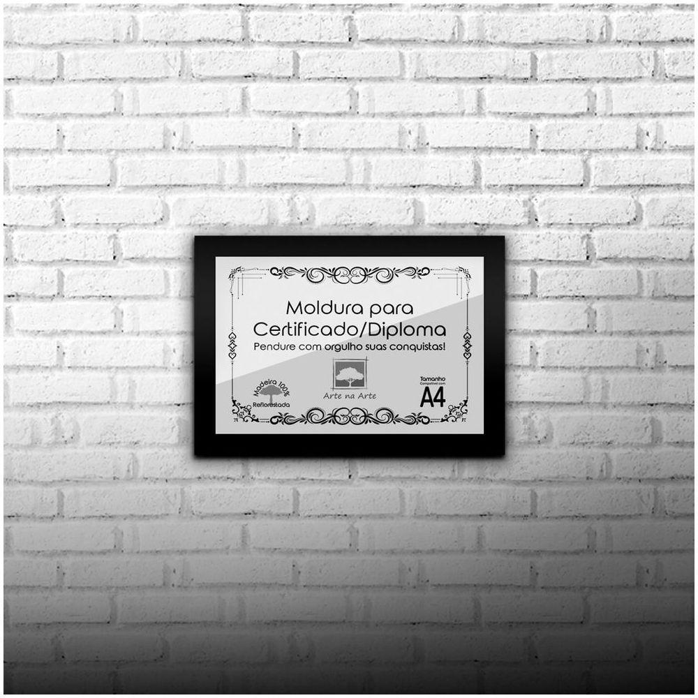 Kit 5 Certificados/Diplomas A4 Com Tela De Acetato E Mdf Titulo Moldura Preta - 9