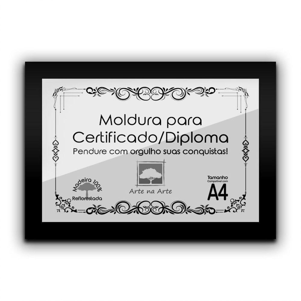 Kit 3 Certificados/Diplomas A4 Com Tela De Acetato E Mdf Titulo Moldura Preta - 7