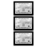 Kit 3 Certificados/Diplomas A4 Com Tela De Acetato E Mdf Titulo Moldura Preta - 1