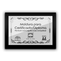 Kit 3 Certificados/Diplomas A4 Com Tela De Acetato E Mdf Titulo Moldura Preta - 13