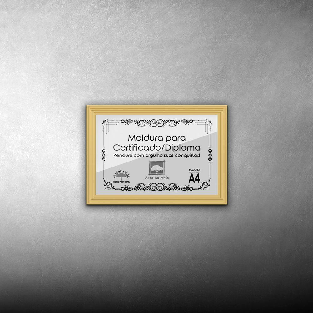 Kit 10 Certificados Diplomas A4 Com Tela De Acetato E Mdf Titulos Moldura Marfim - 10
