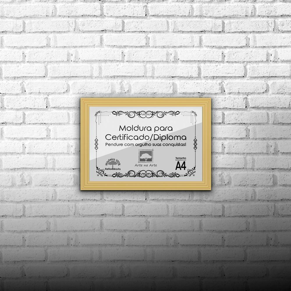 Kit 3 Certificados Diplomas A4 Com Tela De Acetato E Mdf Titulos Moldura Marfim - 10