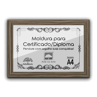 1 Certificado Diploma A4 Com Tela De Acetato E Mdf Titulos Moldura Madeira