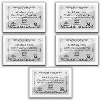 Kit 5 Certificados Diplomas A4 Com Tela De Acetato E Mdf Titulos Moldura Branca - 1