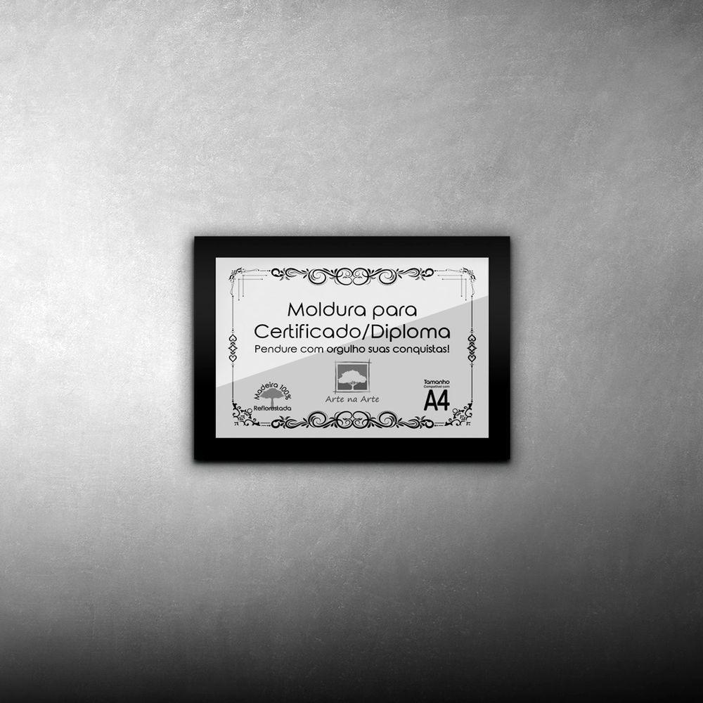 Kit 10 Certificados/Diplomas A4 Com Tela De Acetato E Mdf Titulo Moldura Preta - 8