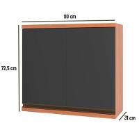 Armário Aéreo Macadâmia 80cm 2 Portas 914002 Telasul Freijo E Grafite - 2