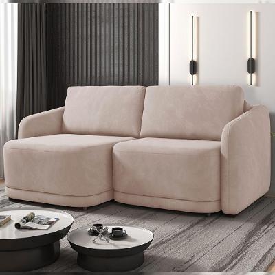 Sofá Cama Modulado Retrátil E Reclinável Decorativo Varsóvia 196cm Veludo Rosê G33 - Gran Belo