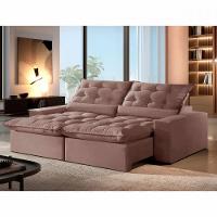 Sofá Retrátil Reclinável 2.10 M Veludo Jolie Rose Montano Rose - 3