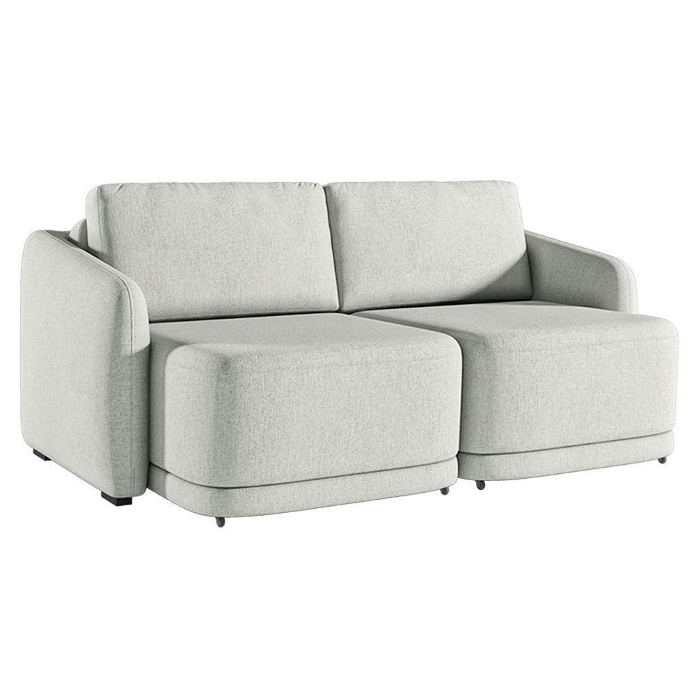 Sofá Cama Modulado Retrátil E Reclinável Decorativo Varsóvia 236cm Linho Cinza G33 - Gran Belo - 5