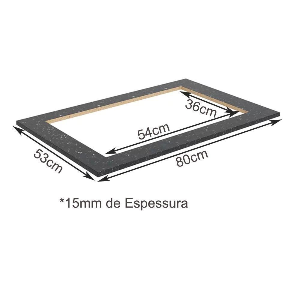 Tampo Para Cooktop 80cm Em Mdf 12256x15 Onix Onix - 5